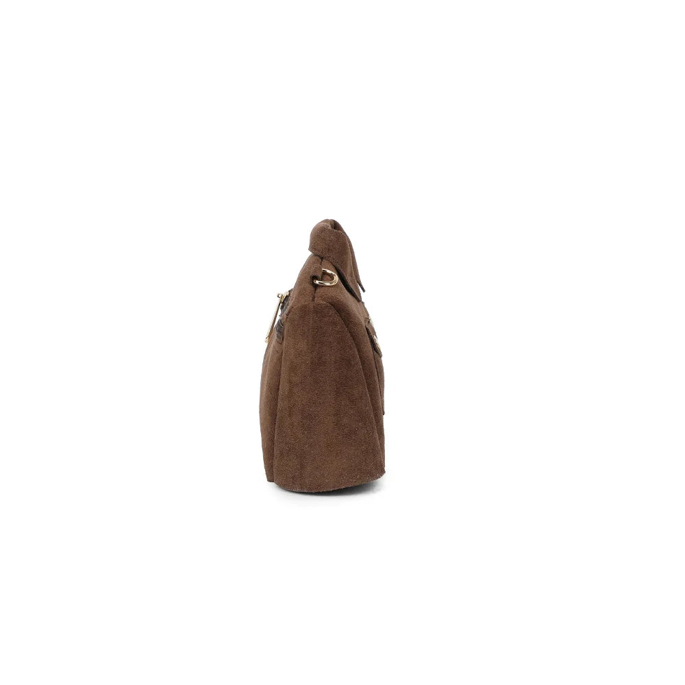 Profil du sac Lily café : 7 cm de profondeur pour un format compact et léger à porter – réf. R-2034