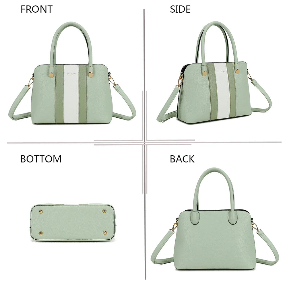 Le Linéa vert clair sous quatre angles : face, côté, dessous et dos pour découvrir chaque détail – réf. KJ-62051