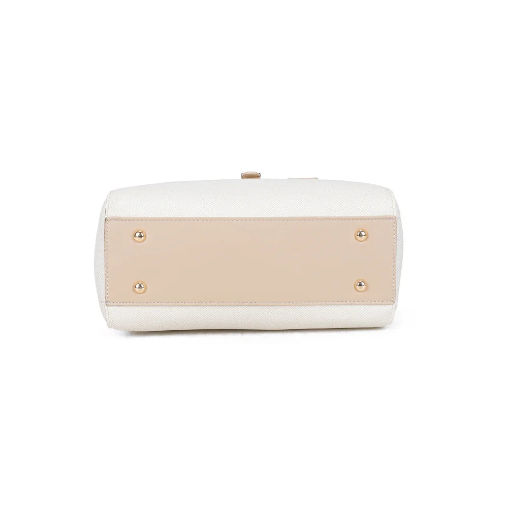 Dessous du Loria Signature beige/taupe, base structurée qui garde le sac bien droit – réf. A-9165
