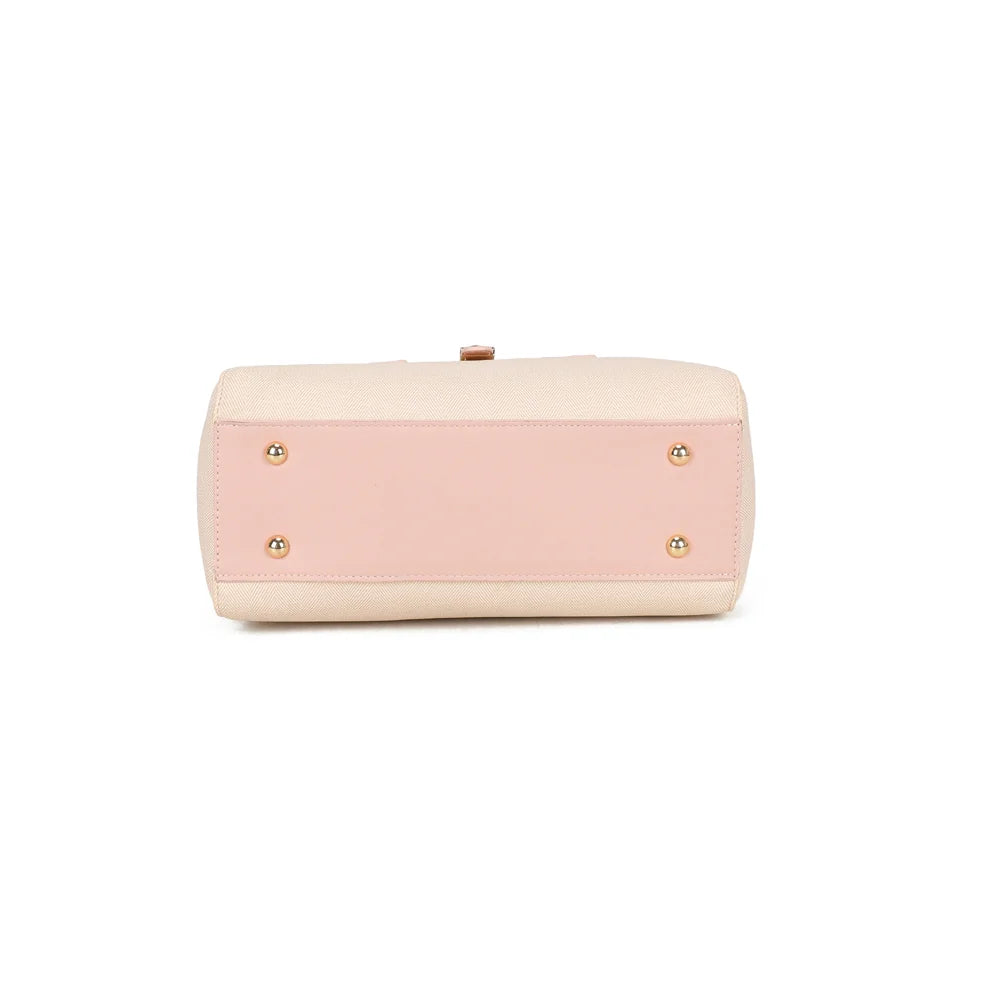 Dessous du Loria Signature rose, base structurée qui garde le sac bien droit – réf. A-9165