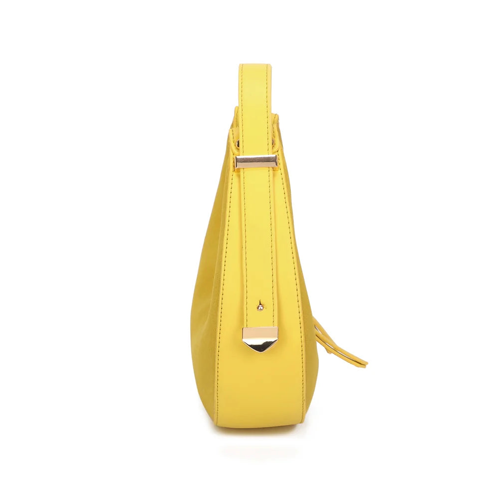 Profil du Luméra jaune : 7 cm de profondeur pour une silhouette fine qui se glisse sous le bras – réf. A-9151