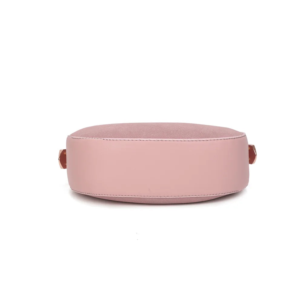 Dessous du Luméra rose : base arrondie aux contours lisses, dans la continuité de la forme demi-lune – réf. A-9151