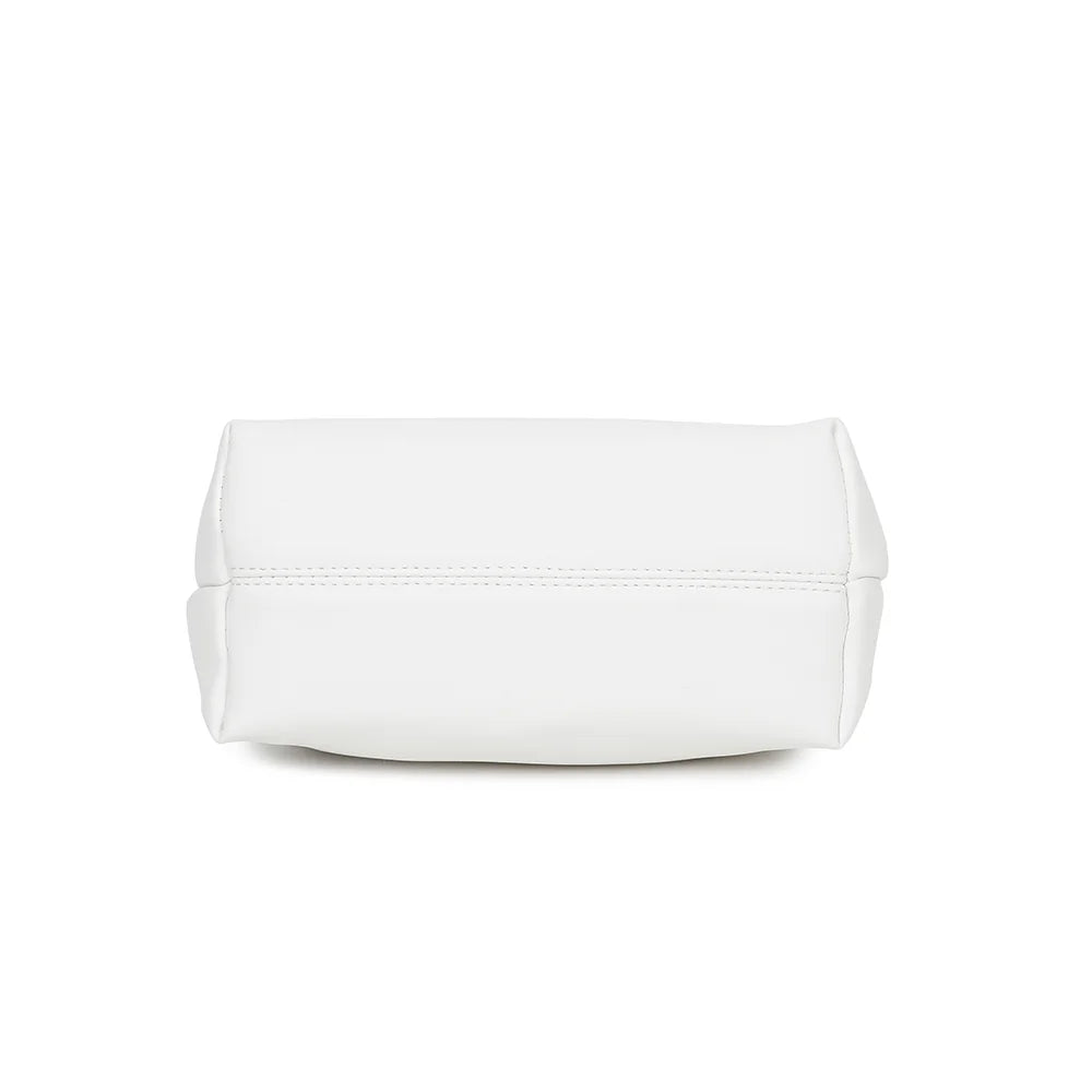 Dessous du Lumière Perle blanc, fond en synthétique lisse assorti au reste du petit sac – réf. KJ-62044