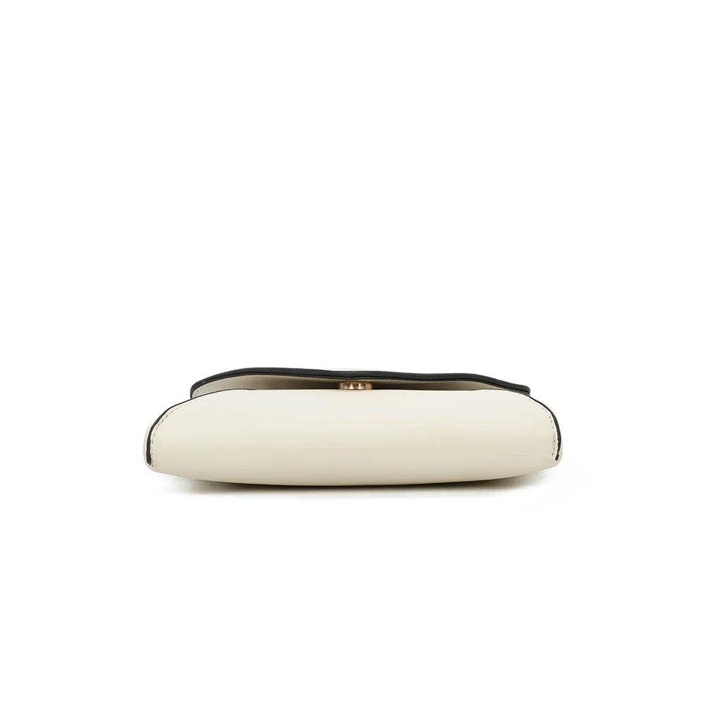Dessous de la pochette Luminia beige, silhouette compacte de 19,5 cm de large – réf. R-1702