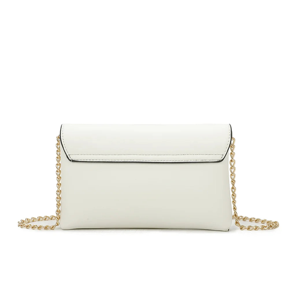 Dos de la pochette Luminia blanc, surface lisse et ligne épurée – réf. R-1702