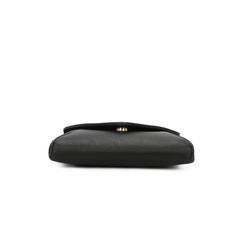 Dessous de la pochette Luminia noir, silhouette compacte de 19,5 cm de large – réf. R-1702