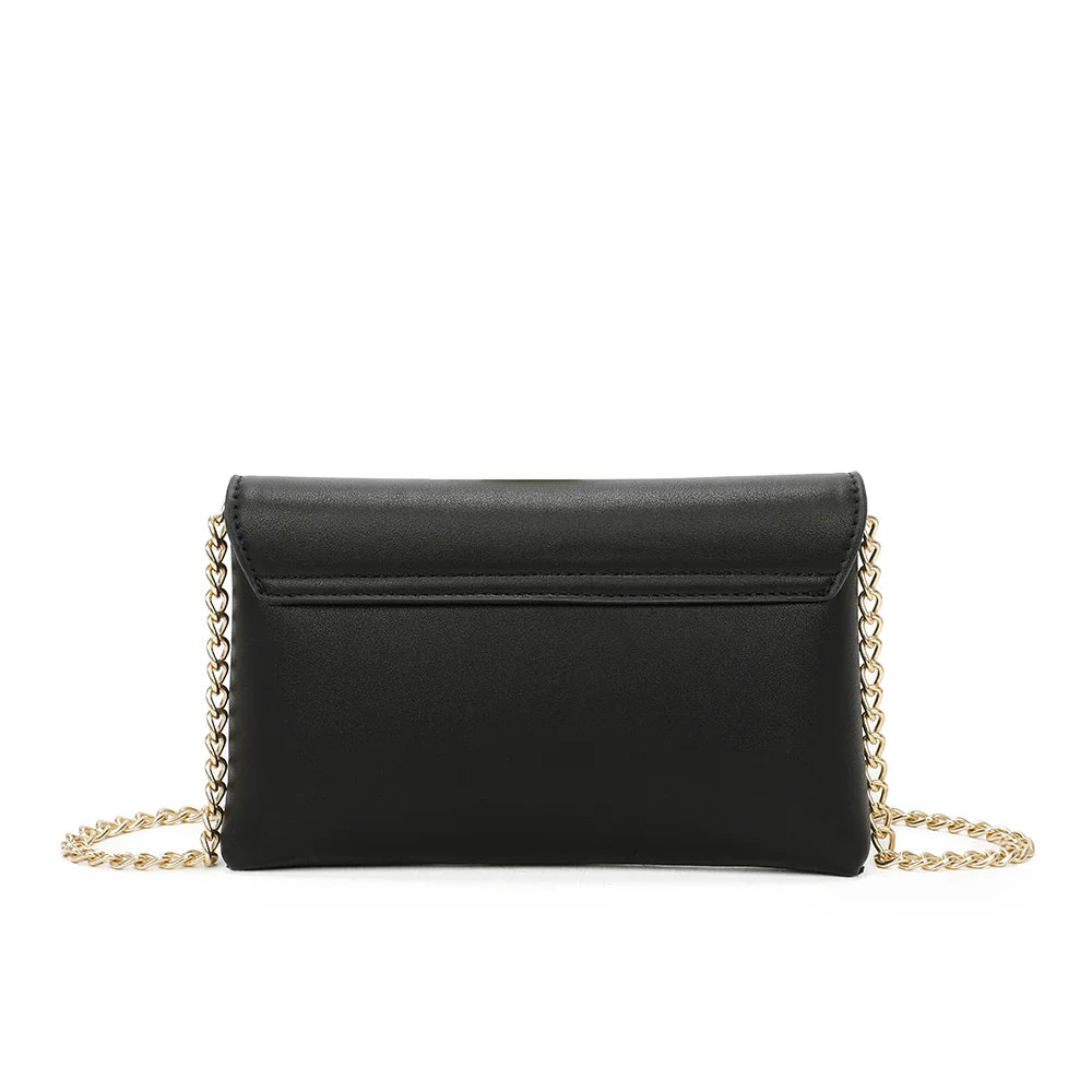 Dos de la pochette Luminia noir, surface lisse et ligne épurée – réf. R-1702