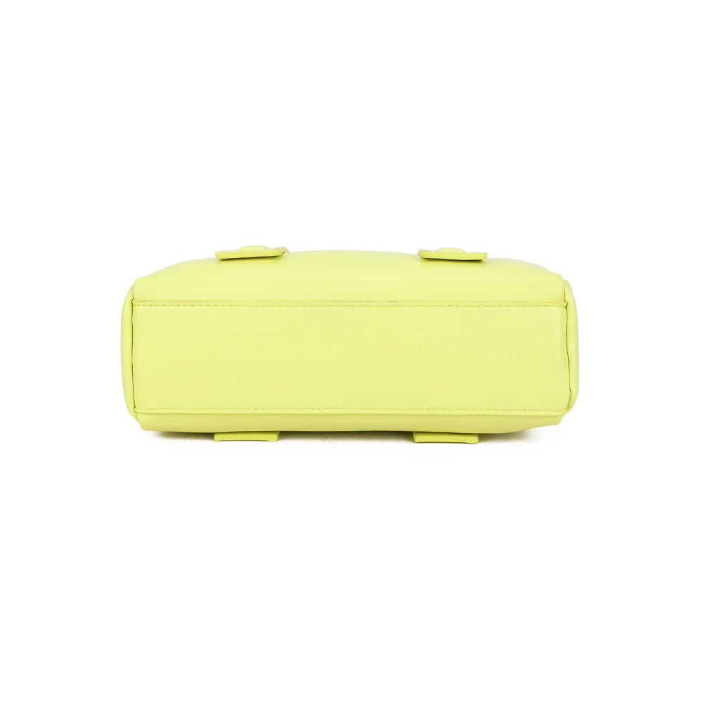 Dessous du sac Lya jaune, base de 23,5 × 8 cm pour une silhouette bowling compacte – réf. KJ-62067