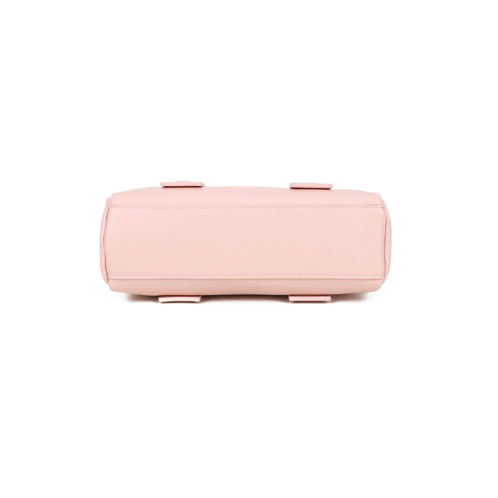 Dessous du sac Lya rose, base de 23,5 × 8 cm pour une silhouette bowling compacte – réf. KJ-62067