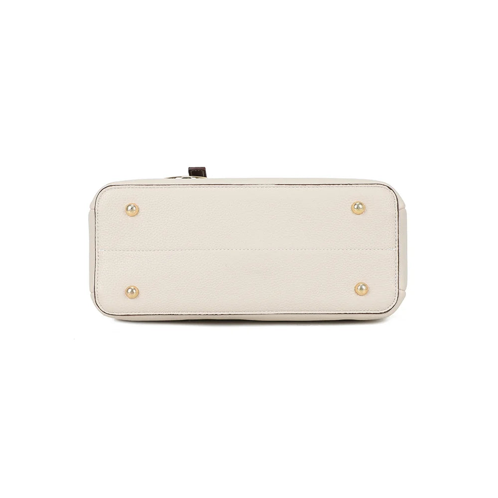 Dessous du Madeleine beige/coffee : base structurée en simili cuir grainé – réf. DG-5815