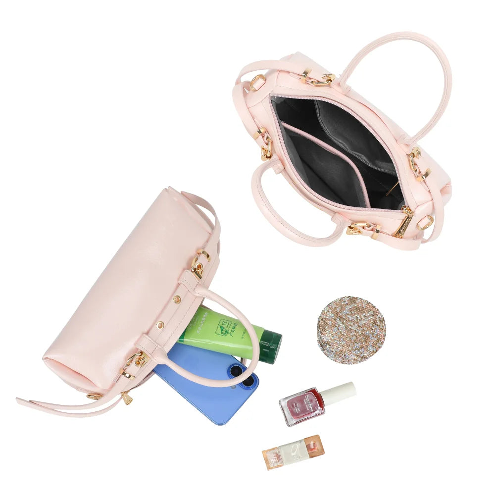 Intérieur zippé du sac Maïa rose : compartiment central et poches pour l’essentiel – réf. KJ-62062