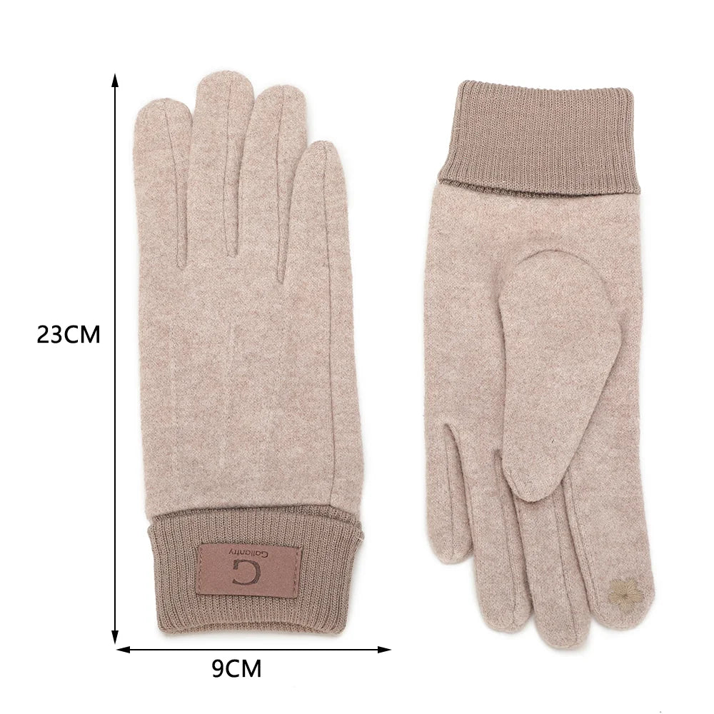 Guide des dimensions des gants Maille Intemporelle kaki : 9 cm de large, 23 cm de long, taille unique – réf. PT-77005