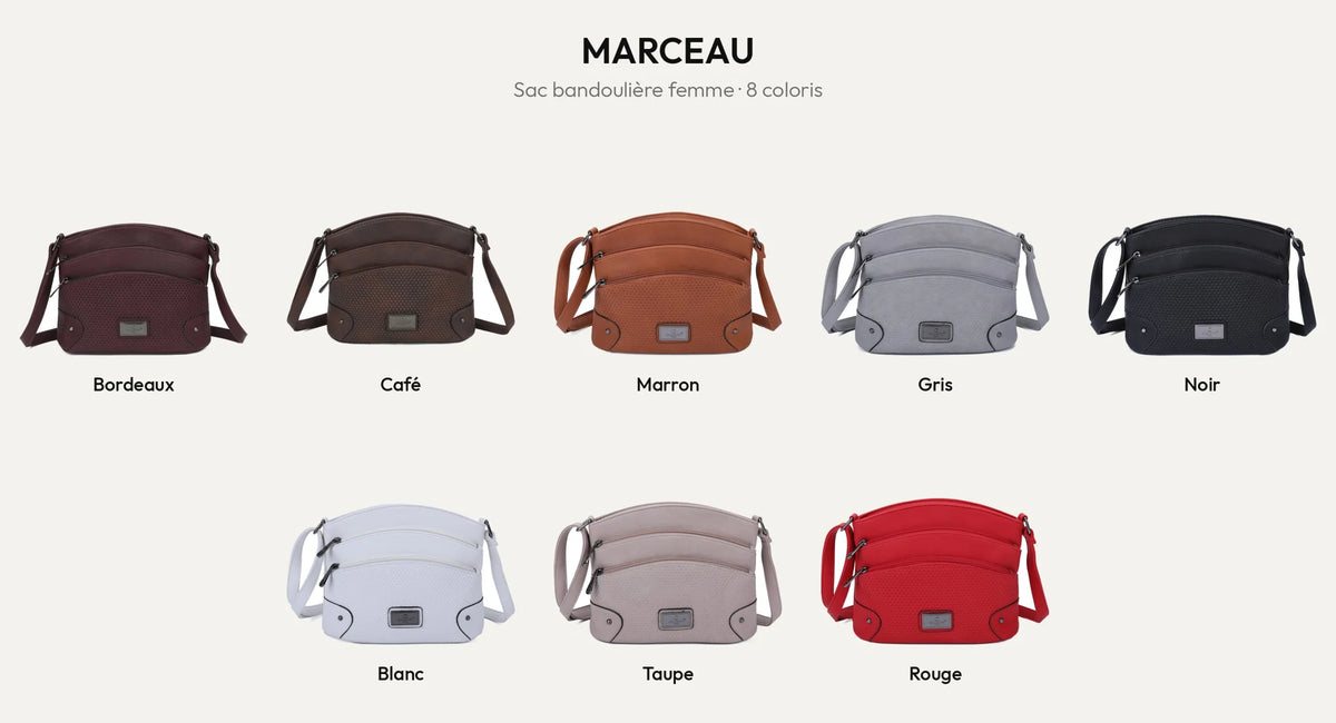 Sac bandoulière femme Marceau en 8 coloris – Gallantry Paris – réf. M-9263-5