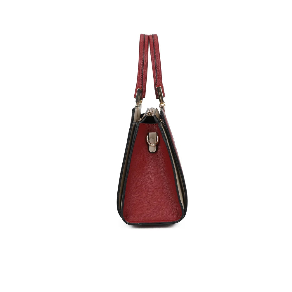 Profil du Margaux rouge : soufflet latéral contrasté et 11 cm de profondeur – réf. DQ-8698