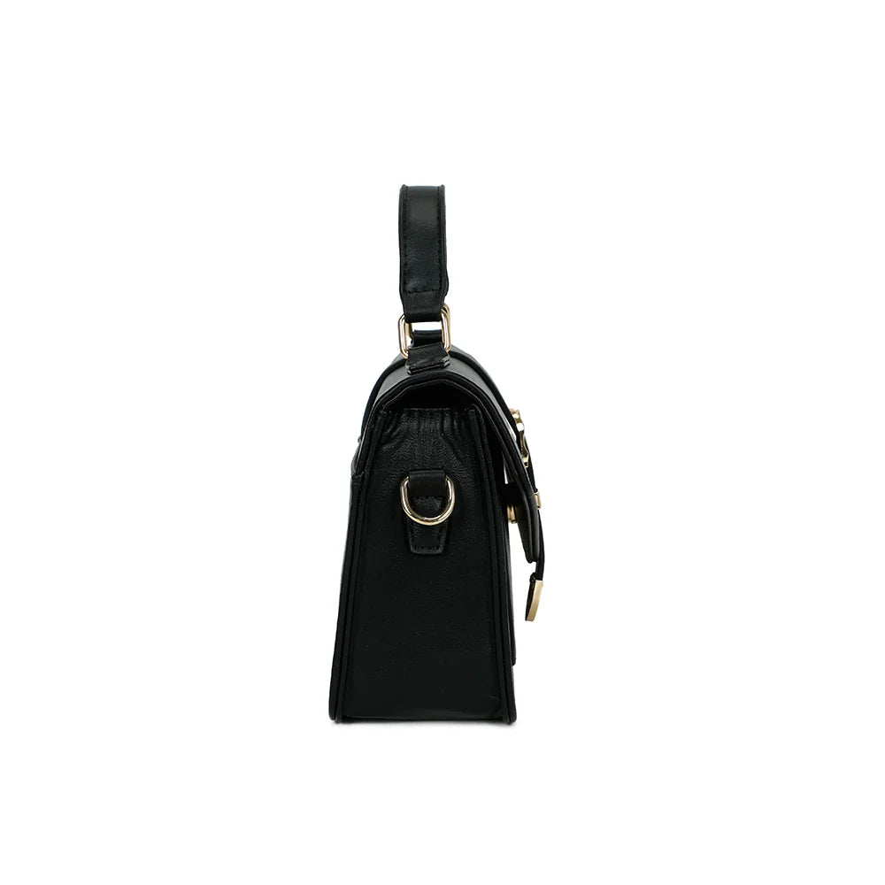 Profil du Marina noir : 8,5 cm de profondeur et un anneau doré pour accrocher la bandoulière – réf. C-0160-1