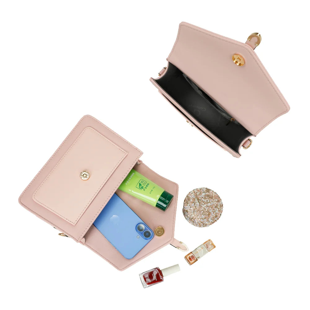 Intérieur du Marina rose : compartiment principal et poche zippée pour ranger les petits objets – réf. C-0160-1