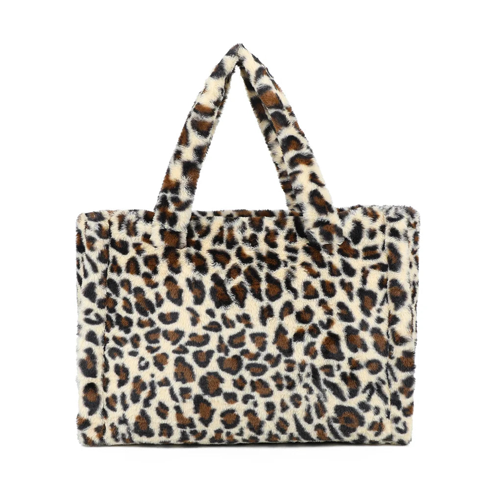 Dos du cabas Mélya l.leopard, même fausse fourrure moelleuse que sur la façade – réf. DG-5802