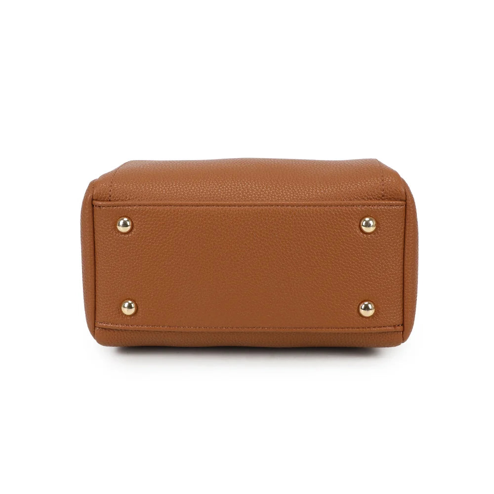 Dessous du Mini Boston Élégance marron, fond structuré en simili cuir grainé – réf. KJ-62060