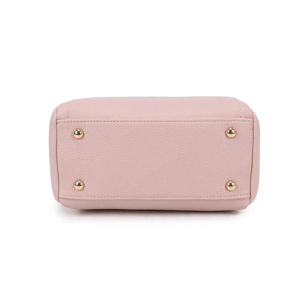 Dessous du Mini Boston Élégance rose, fond structuré en simili cuir grainé – réf. KJ-62060