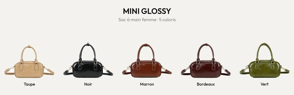 Mini Glossy, petit sac à main femme effet verni, en 5 coloris – Gallantry Paris – réf. A-9126