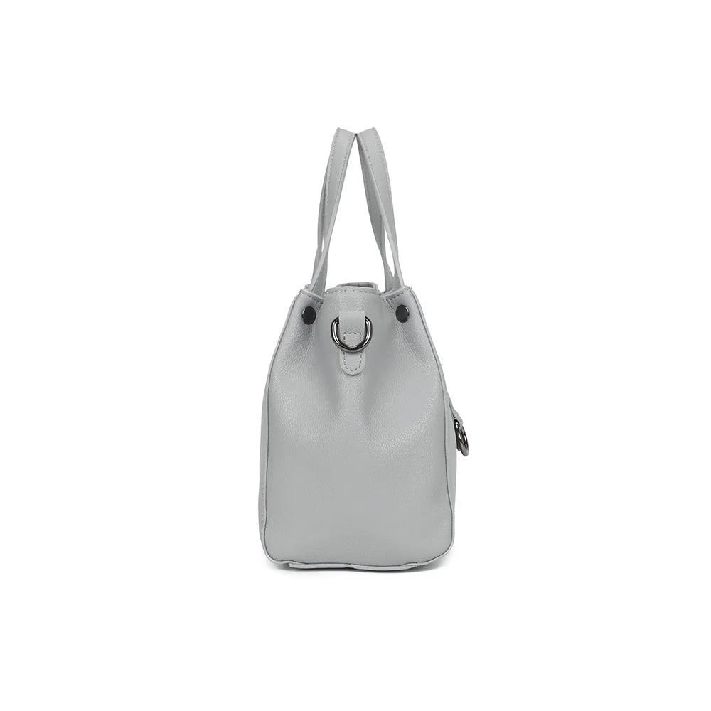 Profil du Mini Léna gris : 12 cm de profondeur et anneau latéral pour la bandoulière amovible – réf. R-1692-2