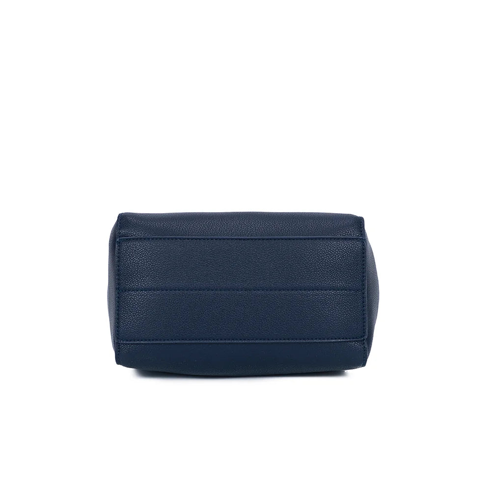 Dessous du Mini Léna marine, base structurée en simili cuir grainé de 20,5 × 12 cm – réf. R-1692-2
