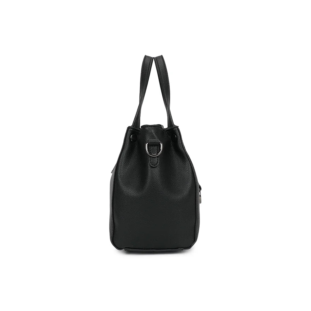 Profil du Mini Léna noir : 12 cm de profondeur et anneau latéral pour la bandoulière amovible – réf. R-1692-2