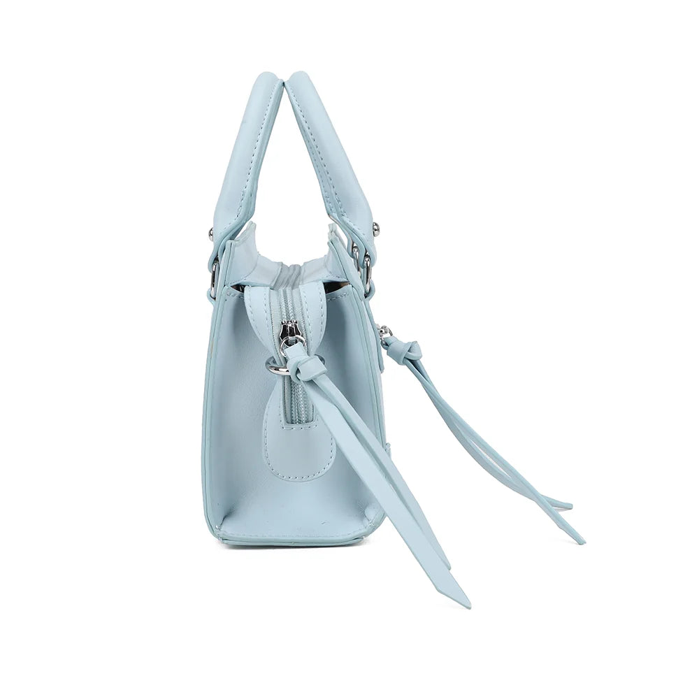 Profil du Minimal Chic bleu clair : 8 cm de profondeur et anneau métallique pour la sangle – réf. KJ-62058