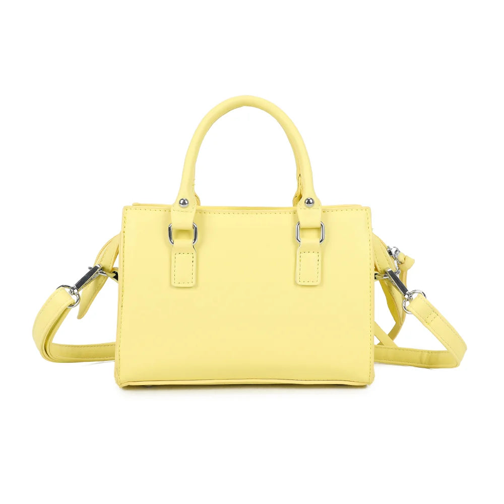Dos du Minimal Chic jaune, surface lisse et surpiqûres apparentes sur toute la silhouette – réf. KJ-62058