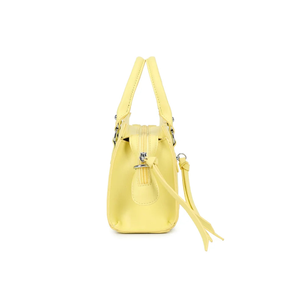 Profil du Minimal Chic jaune : 8 cm de profondeur et anneau métallique pour la sangle – réf. KJ-62058