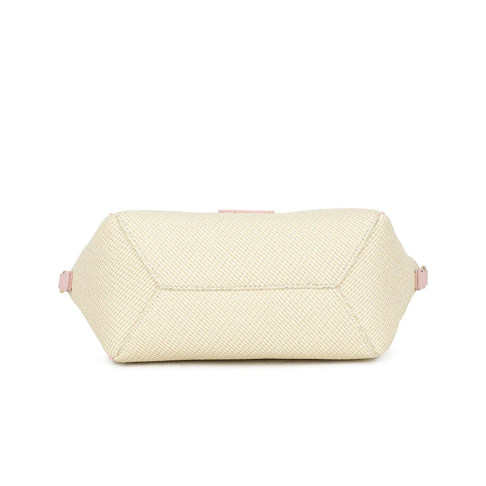 Dessous du Minimal Riviera beige/rose, avec le jeu de liserés contrastés de la toile texturée – réf. DQ-8724
