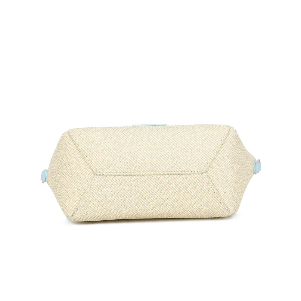 Dessous du Minimal Riviera bleu clair, avec le jeu de liserés contrastés de la toile texturée – réf. DQ-8724
