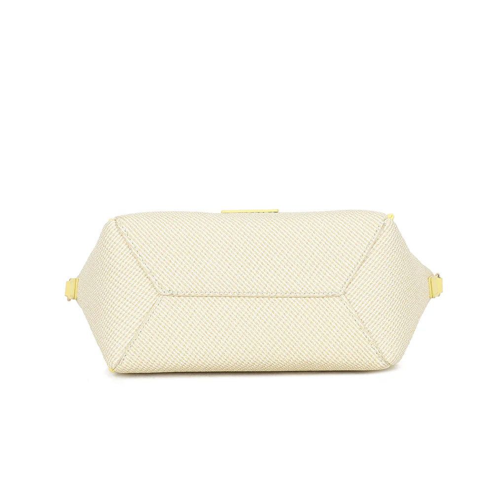 Dessous du Minimal Riviera jaune, avec le jeu de liserés contrastés de la toile texturée – réf. DQ-8724