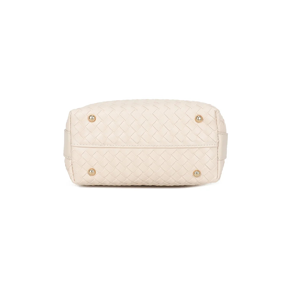 Dessous du Mirena beige, posé sur de petits pieds métalliques dorés qui protègent la base – réf. DG-5811