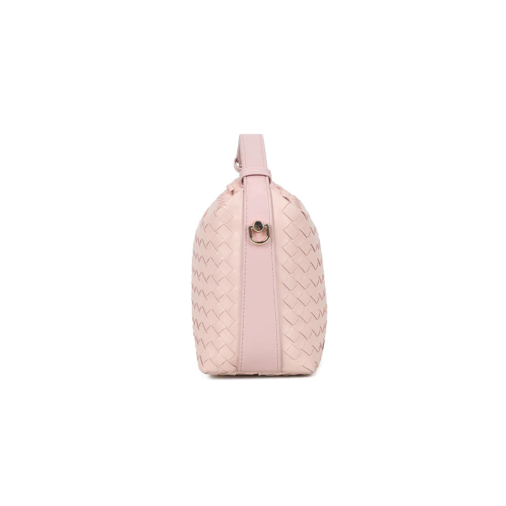 Profil du Mirena rose : côtés lisses et anneau doré pour accrocher la bandoulière amovible – réf. DG-5811