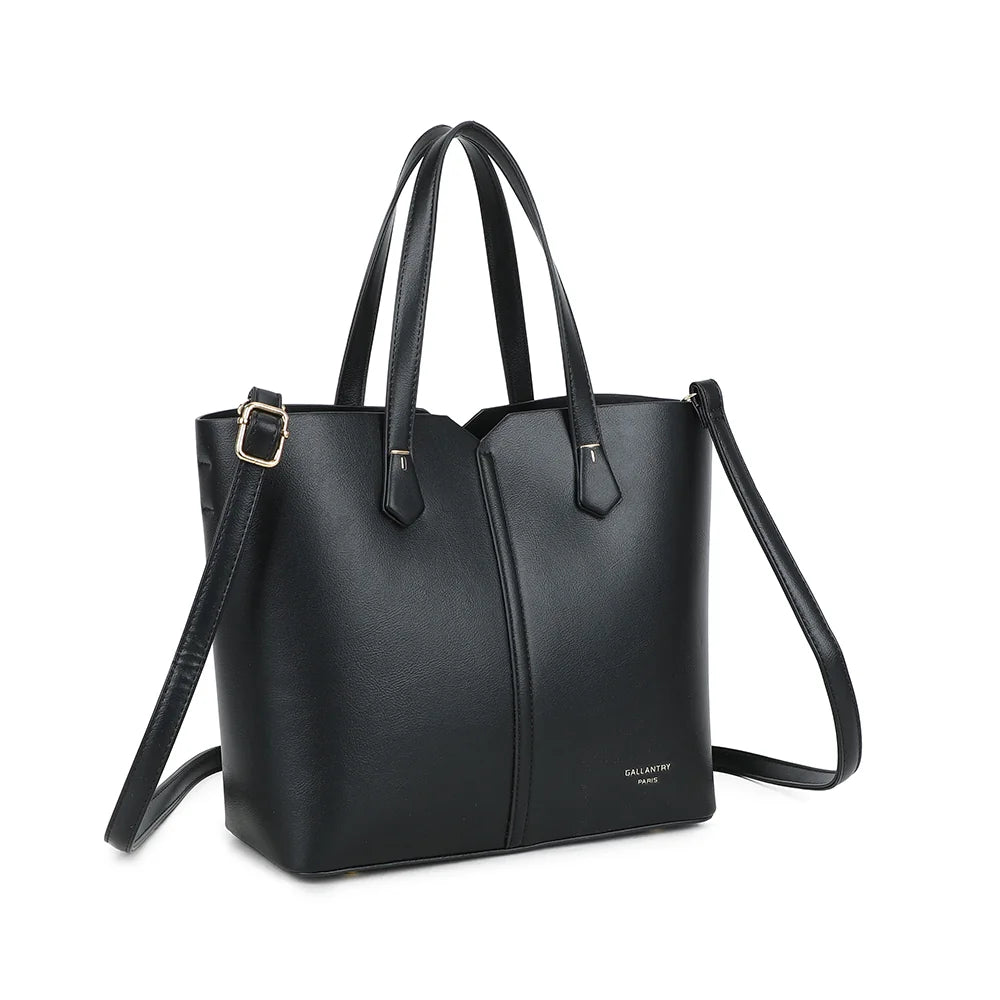Modern Lady noir vu de trois quarts : silhouette structurée et couture verticale centrale – réf. DQ-8725