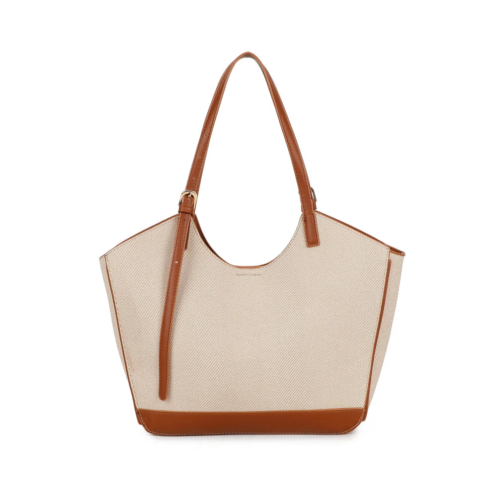 Dos du Modern Muse taupe/marron : toile texturée et bande de base contrastée – réf. A-9148