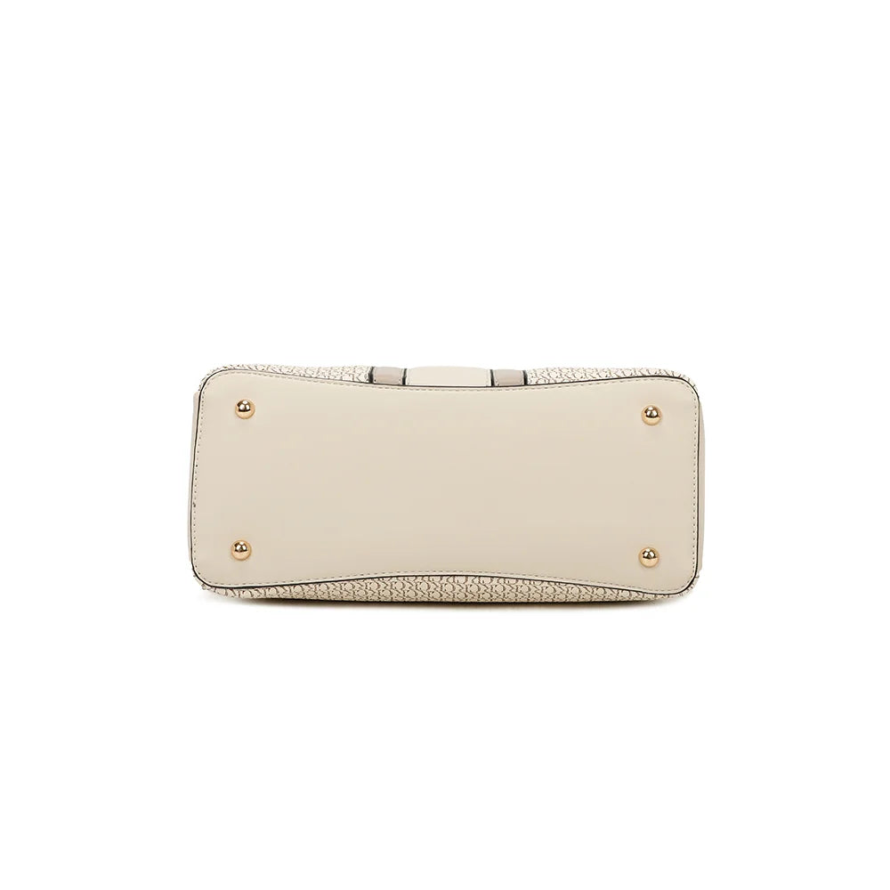 Vue du dessous du Monogram Chic beige/taupe, silhouette structurée aux lignes nettes et équilibrées – réf. DQ-8605-2