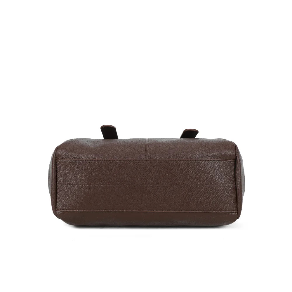 Dessous du Montclair Élégance café, format 36 × 10 × 27 cm en simili cuir grainé vegan – réf. R-62080-1B