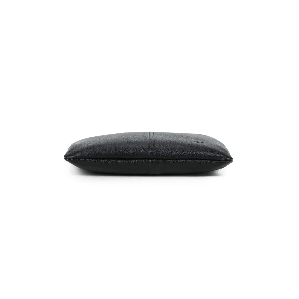 Dessous du sac Naéline noir en simili cuir grainé, finitions soignées – réf. R-2017-1