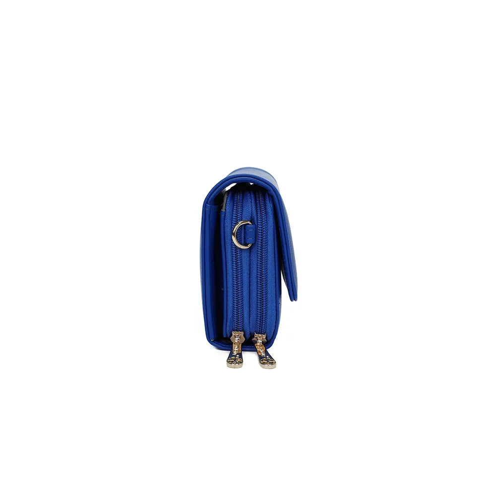 Profil de la Naélys bleu : format compact et fermetures zippées sur le côté – réf. SF-69025