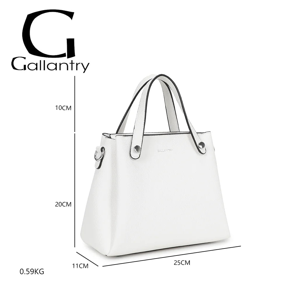 Dimensions du Noa blanc : 25 × 11 × 20 cm, anses de 10 cm, poids 0,59 kg – réf. DQ-8700