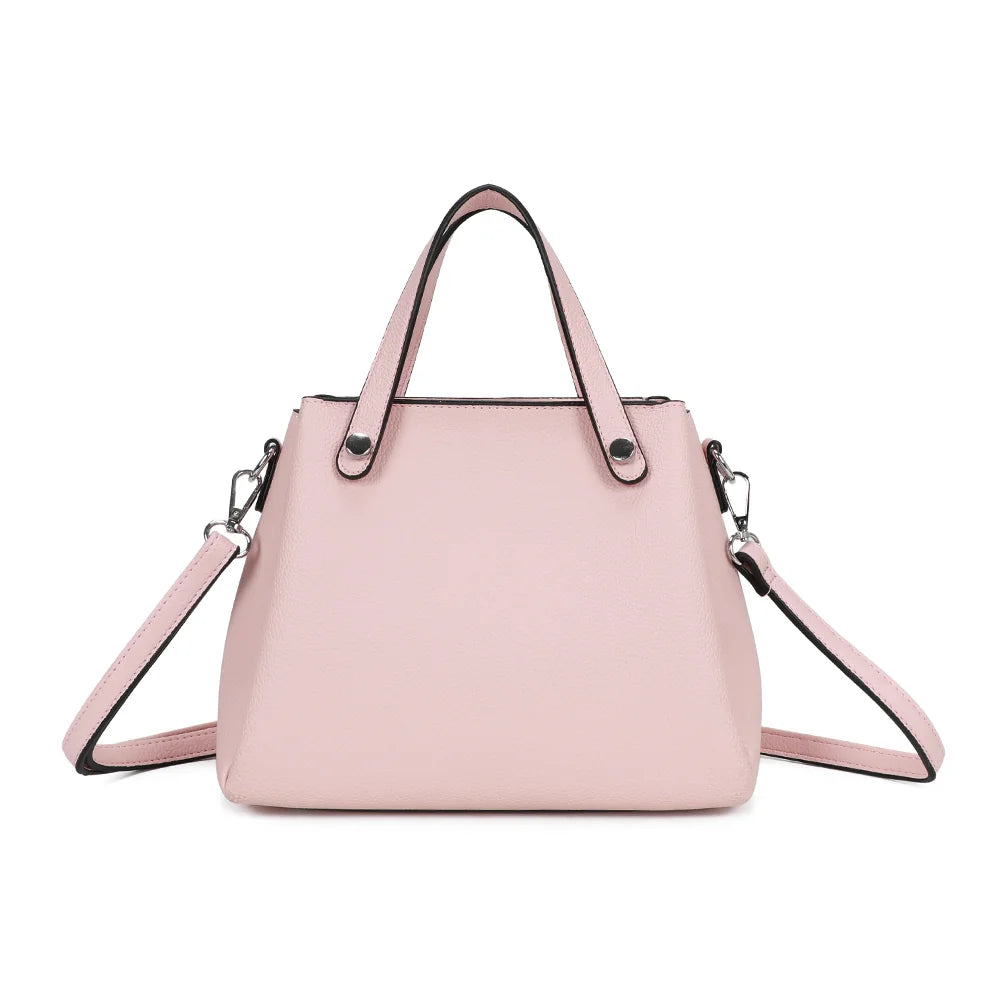 Dos du Noa rose, lignes épurées en simili cuir grainé et anses courtes – réf. DQ-8700