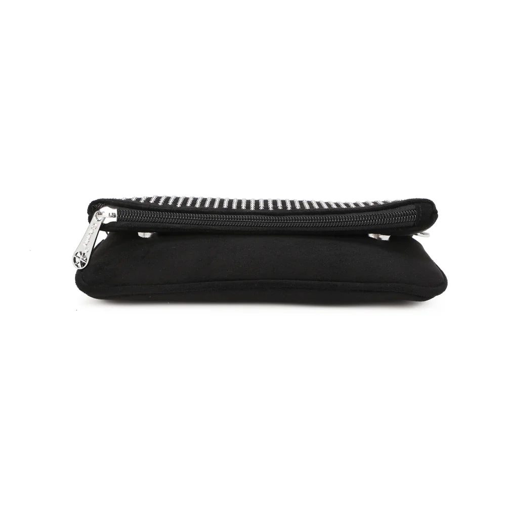 Dessous de la pochette Noctéa noir, lignes nettes et format compact de 23 cm – réf. Z-83088