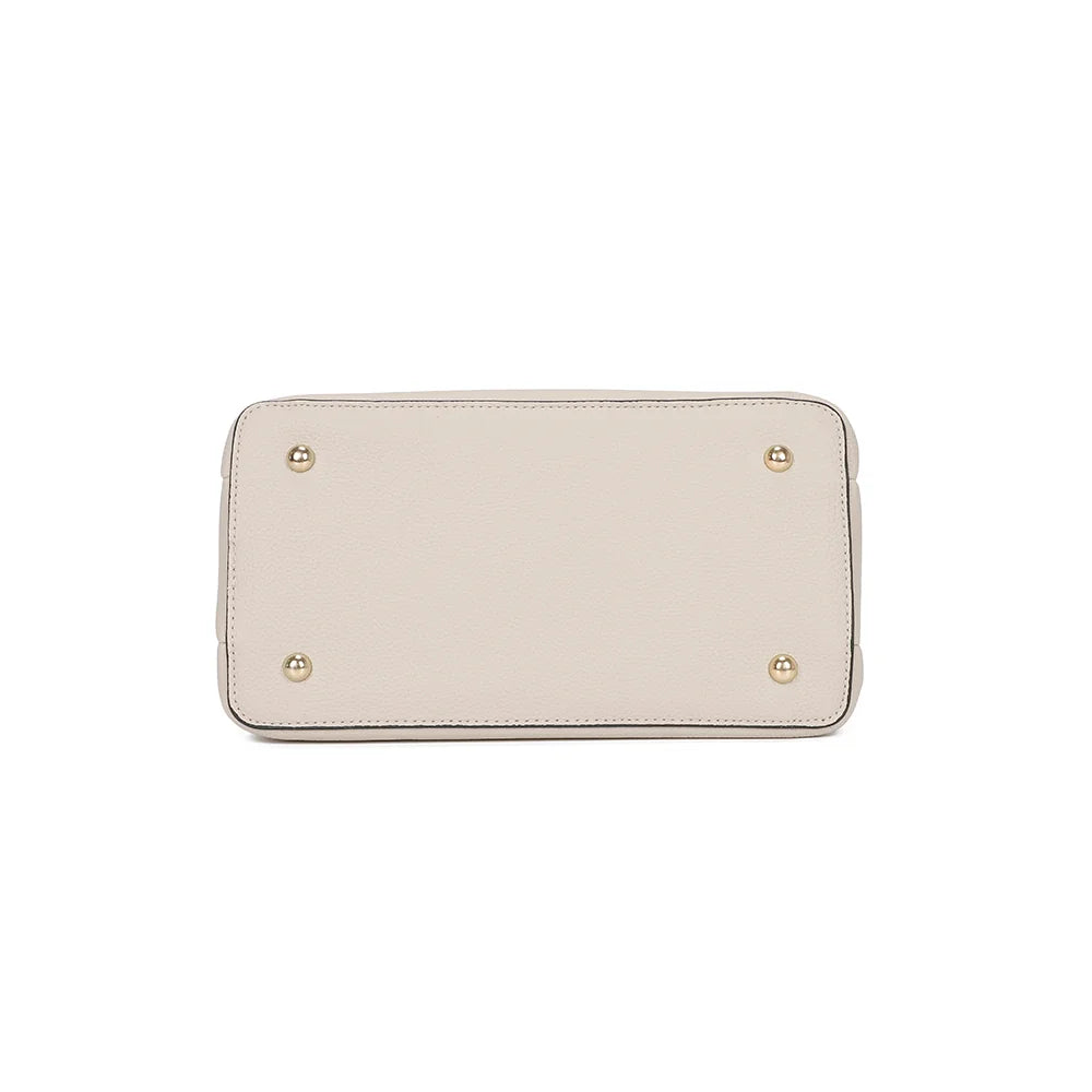 Dessous du Nola beige, base rectangulaire de 26 × 14 cm en simili cuir grainé vegan – réf. R-1948