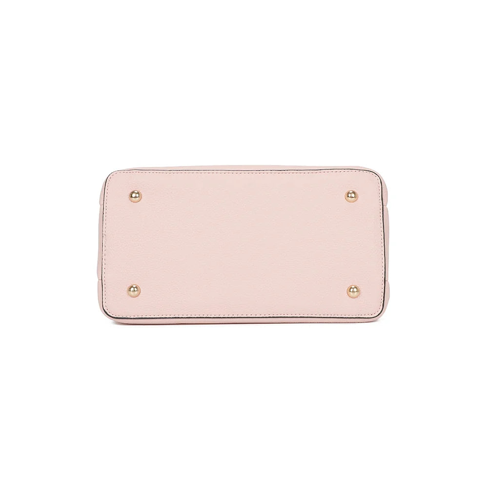 Dessous du Nola rose, base rectangulaire de 26 × 14 cm en simili cuir grainé vegan – réf. R-1948