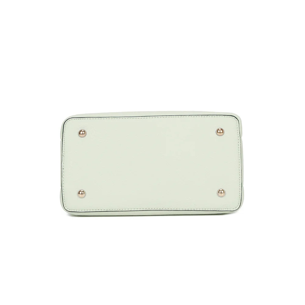 Dessous du Nola vert clair, base rectangulaire de 26 × 14 cm en simili cuir grainé vegan – réf. R-1948