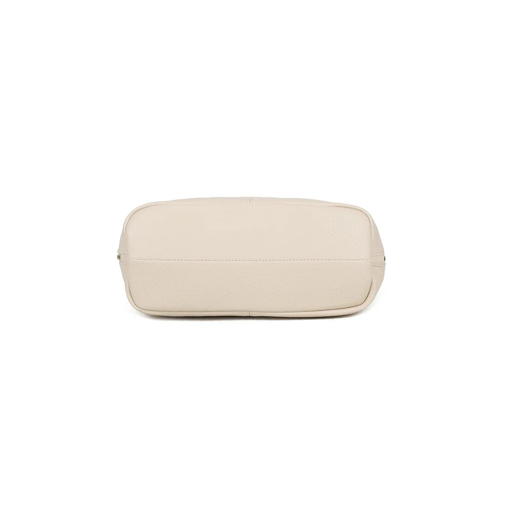 Dessous du sac Noxa beige en simili cuir grainé, pour un grand format de 40 cm de large – réf. R-2051