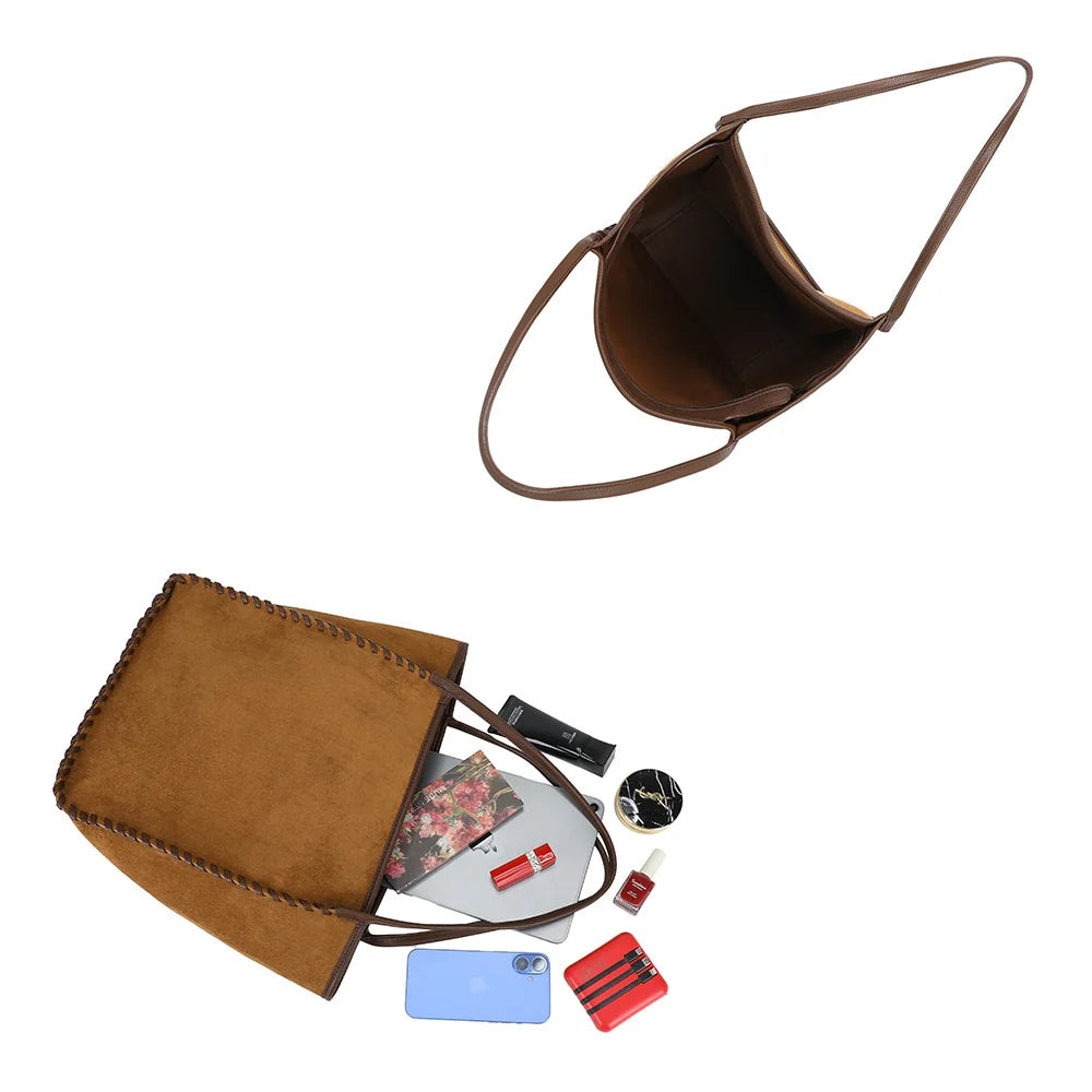 Intérieur du Nubia kaki : grand compartiment, poche zippée et ouverture large – réf. R-2028