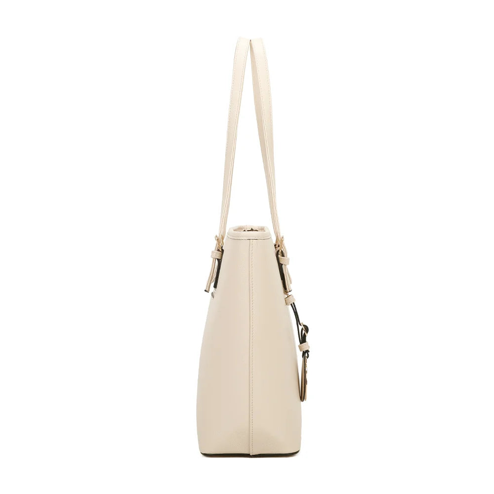 Profil du cabas Opéra beige : 13 cm de profondeur pour ranger tablette et essentiels – réf. G-9227-20
